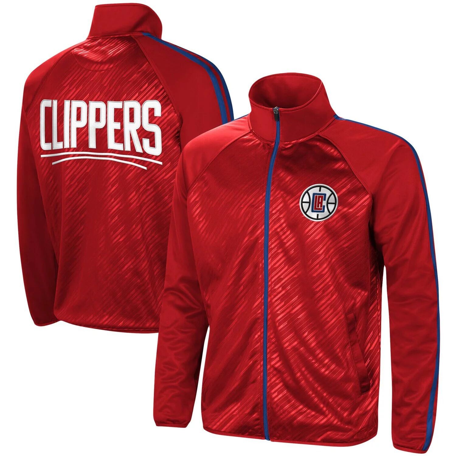 

Мужская спортивная куртка Carl Banks Red LA Clippers Streamline Tricot Raglan с молнией во всю длину G-III