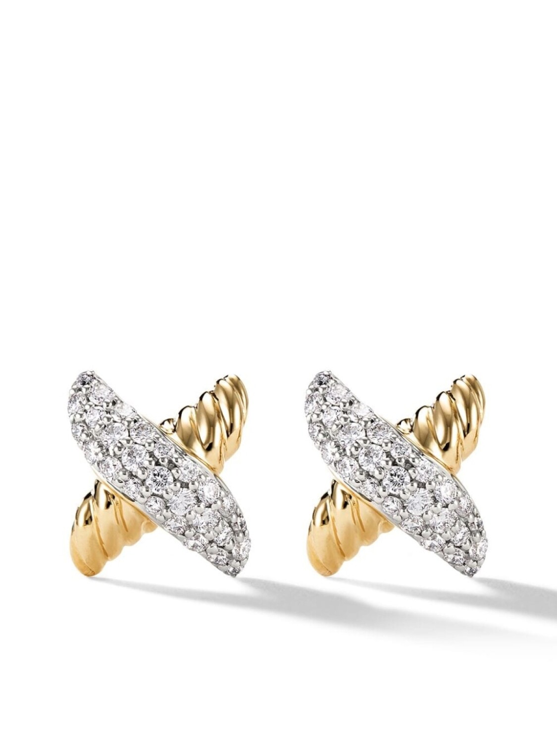 

Серьги Petit X из желтого золота с бриллиантами David Yurman, золотой