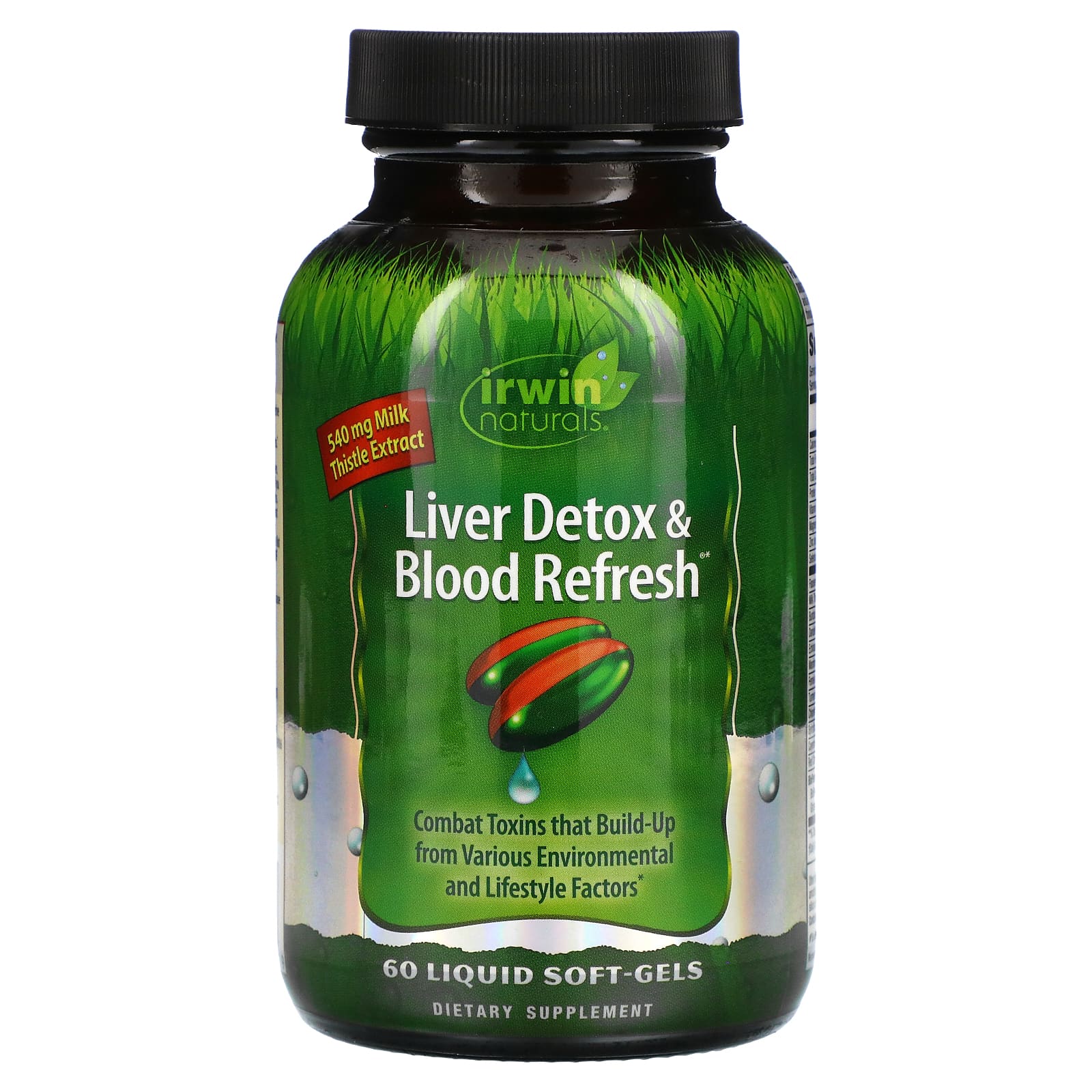 

Liver Detox & Blood Refresh, добавка для очистки печени и крови, 60 капсул с жидкостью, Irwin Naturals