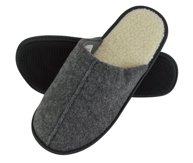 

Мужские тапочки из вареной шерсти с открытой спиной серого цвета Slipper Snob, серый