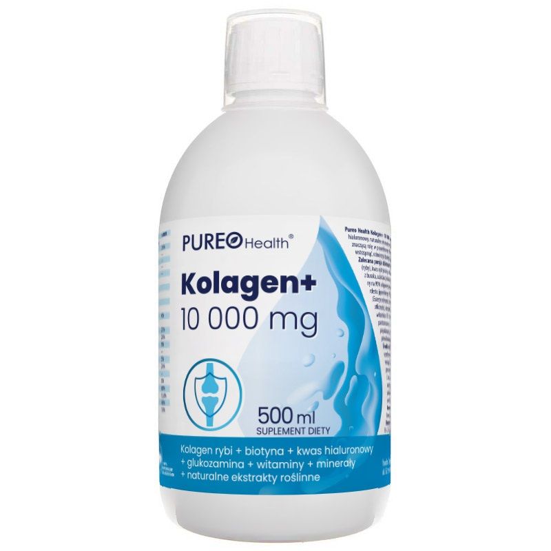 Pureo Health Kolagen+ 10 000 mg препарат, укрепляющий суставы и улучшающий состояние кожи, волос и ногтей, 500 ml
