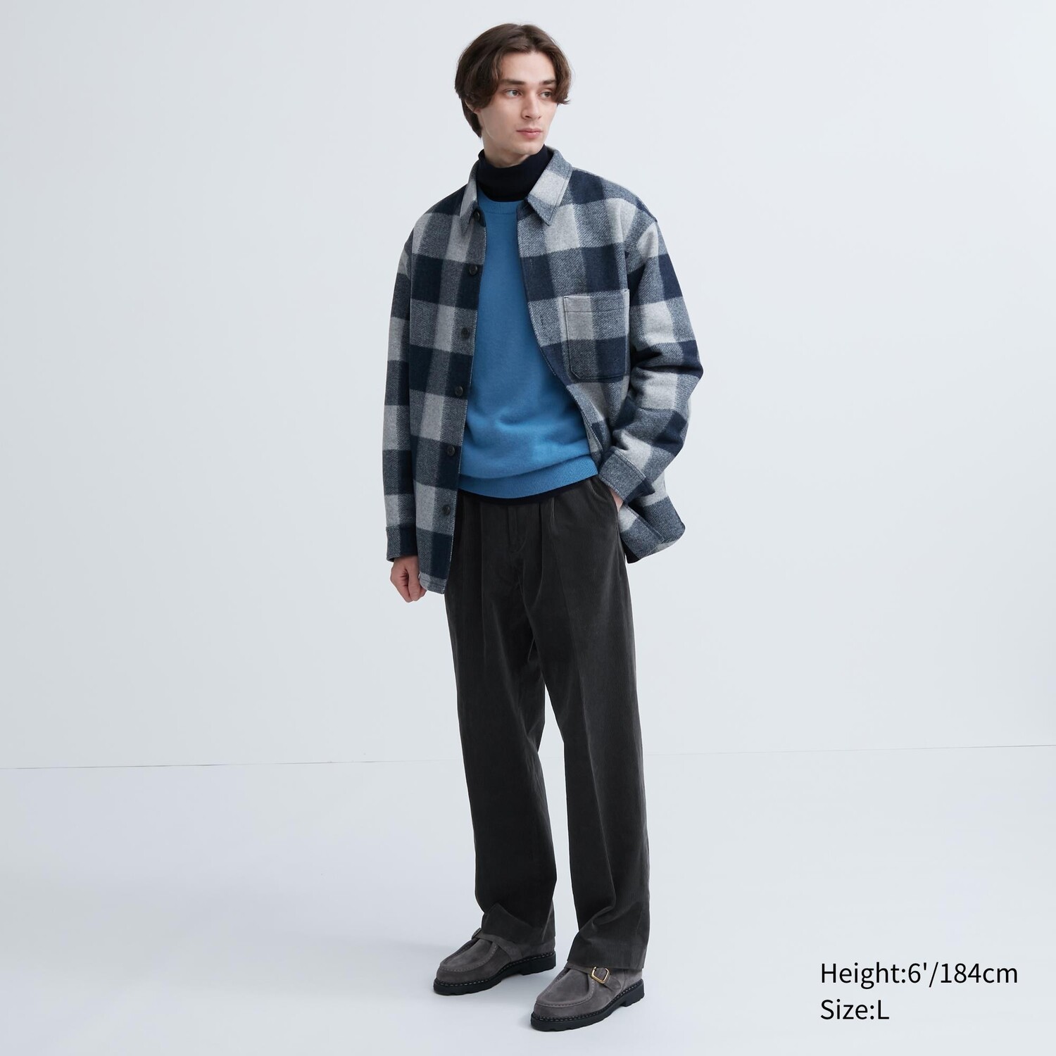 

Вельветовые широкие брюки со складками Uniqlo, темно-серый