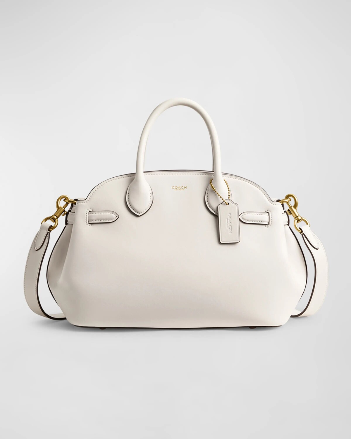 

Сумка Empire Carryall 28 из дубленой кожи Coach, цвет Chalk