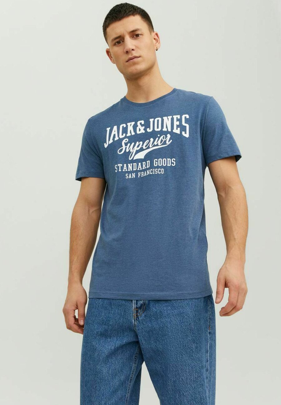 

Футболка с принтом Jack & Jones, светло-синий
