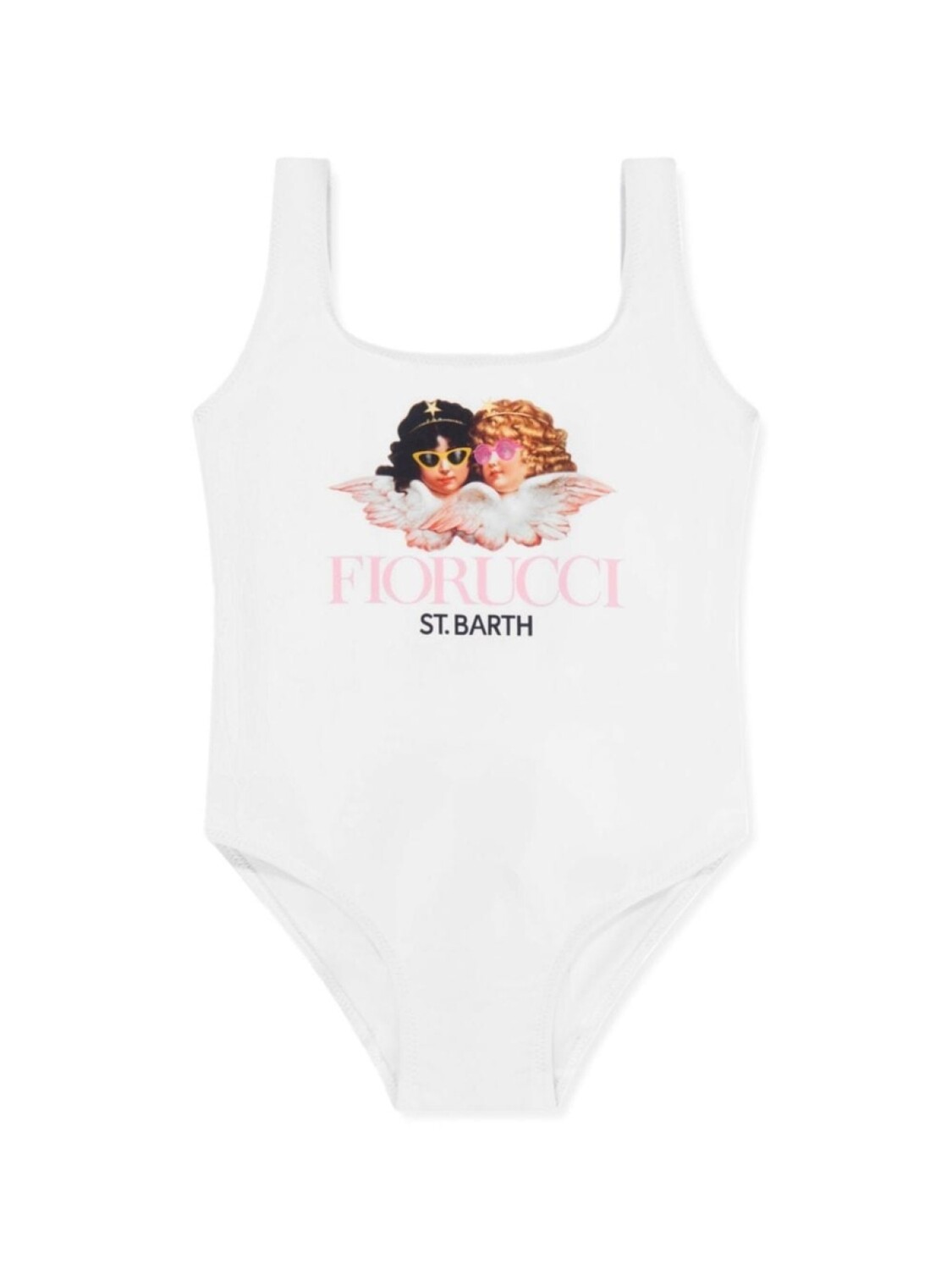 

MC2 Saint Barth Kids купальник с квадратным вырезом и принтом, белый