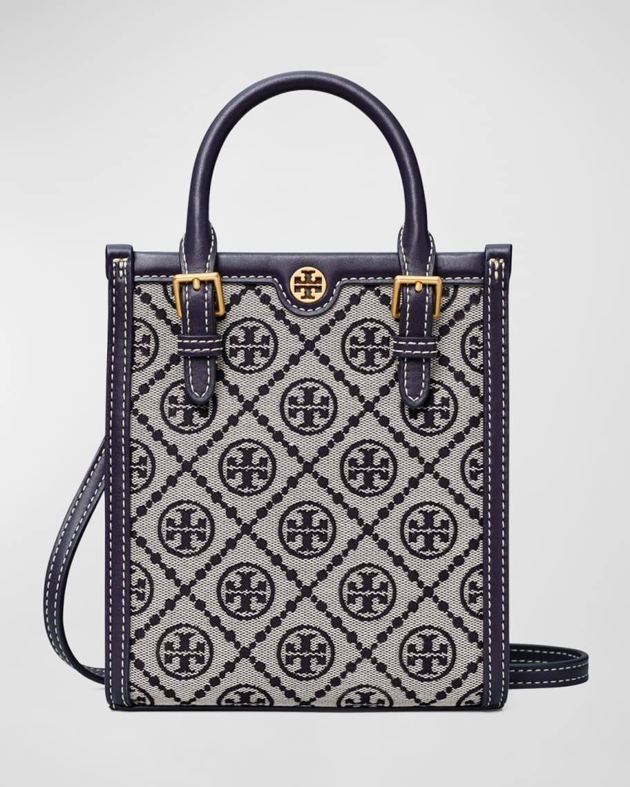 

Жаккардовая большая сумка Mini T с монограммой North-South Tory Burch