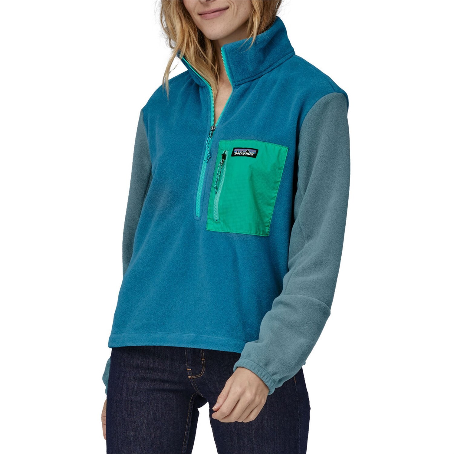 

Пуловер Patagonia Microdini 1/2 Zip, цвет Wavy Blue