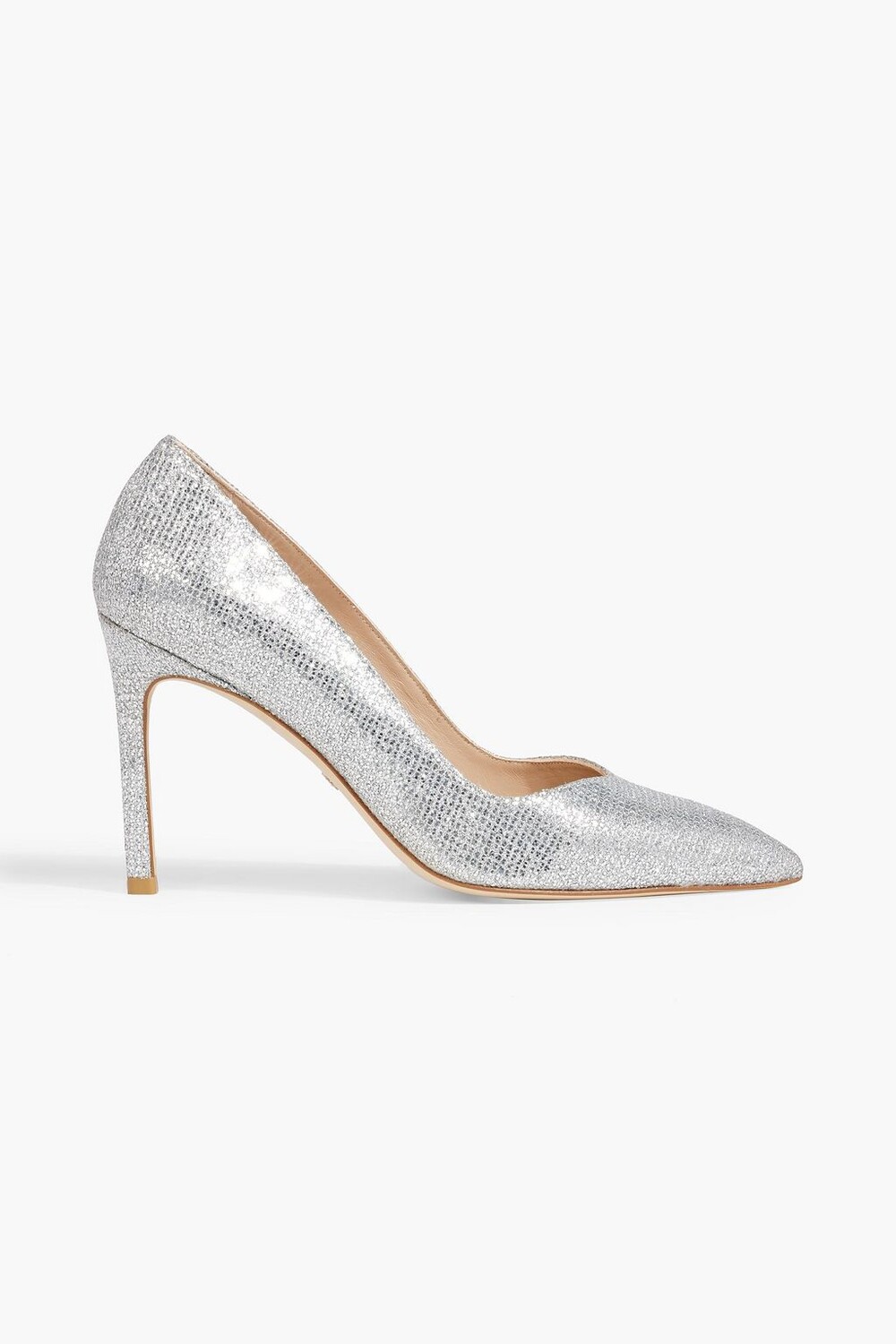 

Плетеные туфли Anny с блестками STUART WEITZMAN, серебряный, Серый