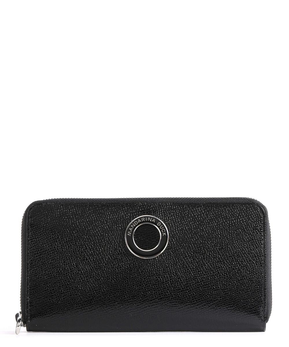 

Кошелек Deluxe из зерненой телячьей кожи. Mandarina Duck, черный