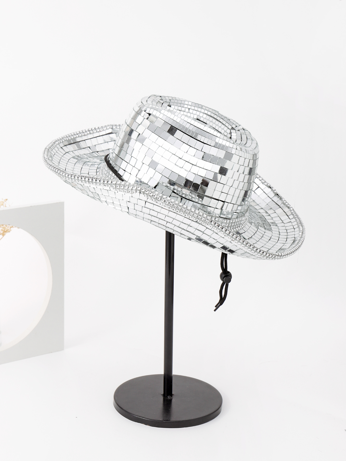 цена 1 шт. мужская новая зеркальная шляпа в стиле диско с кепкой для лазерной рыбалки, серебро