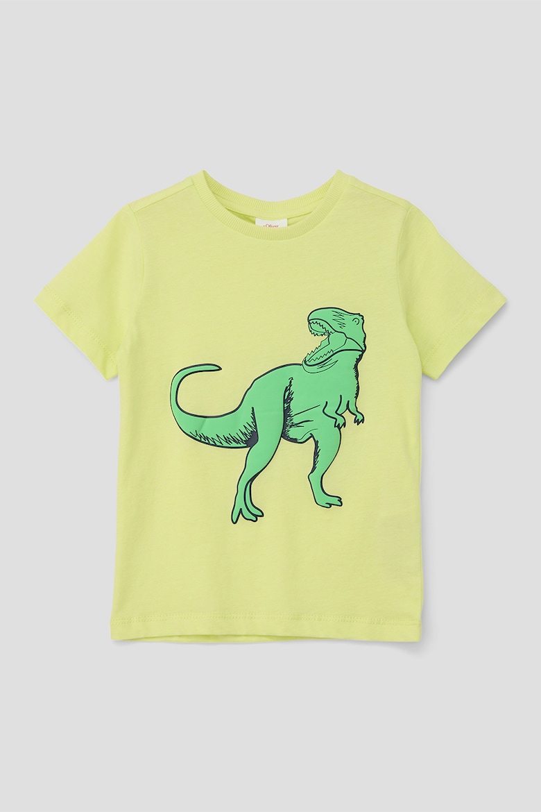 Хлопковая футболка с принтом S Oliver, зеленый