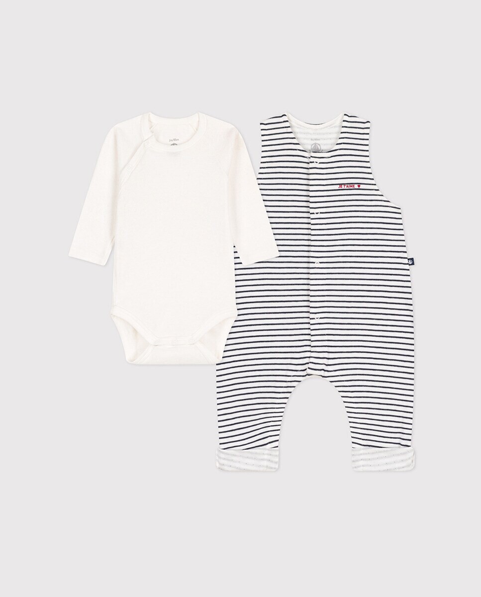 

Детское хлопковое боди и комбинезон Petit Bateau, белый