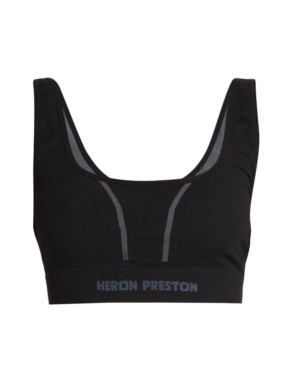

Спортивный бюстгальтер с круглым вырезом и логотипом Heron Preston, черный