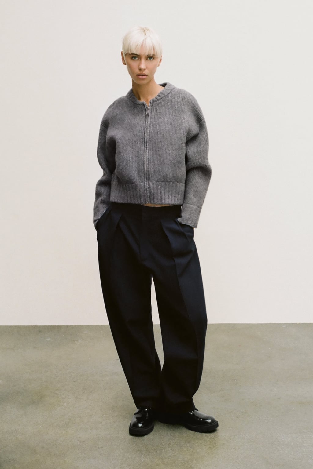 

Минималистичные брюки с вытачками Zw Collection ZARA, синий