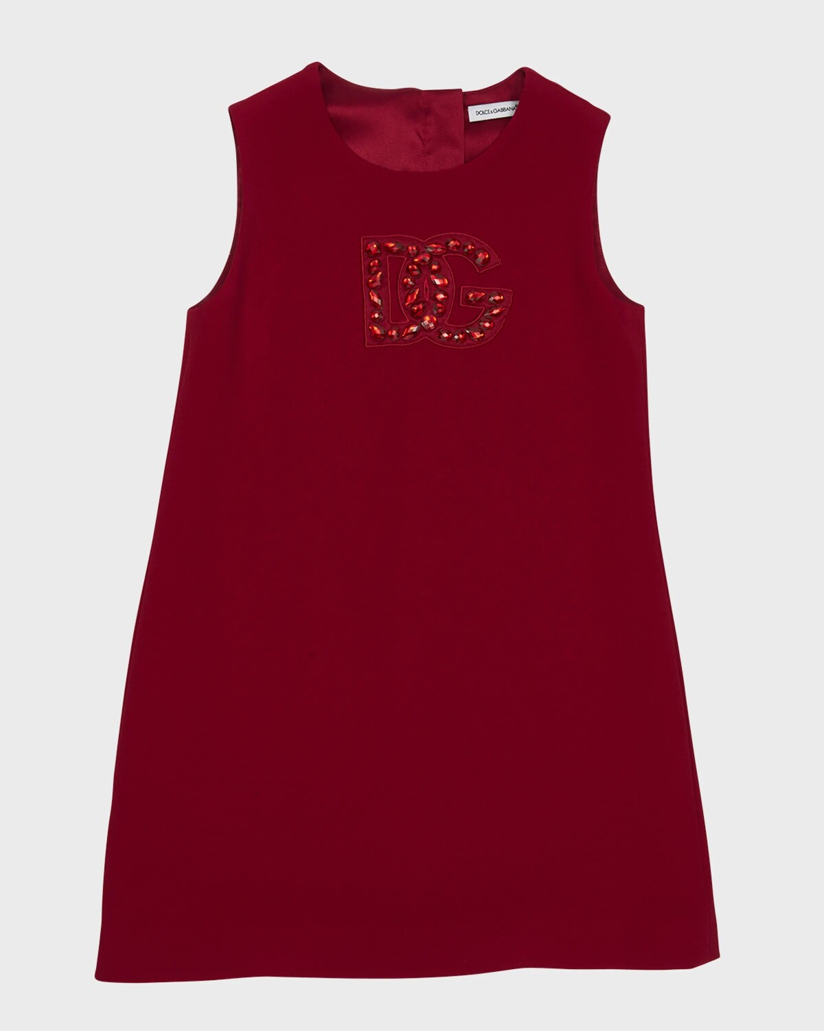 

Платье-майка для девочек, украшенное стразами и логотипом Dolce&Gabbana, цвет Bright Red
