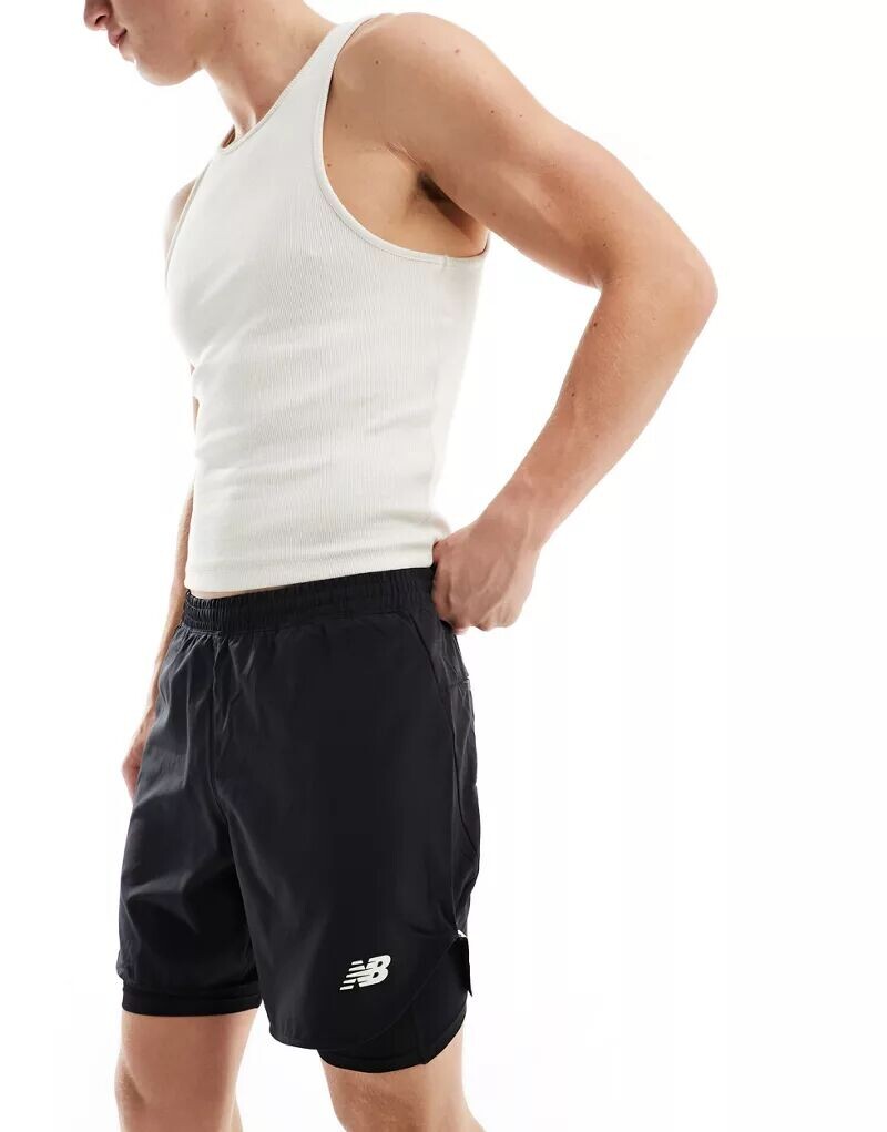 

Черные шорты 2-в-1 New Balance Q Speed, внутренний шов 6 дюймов