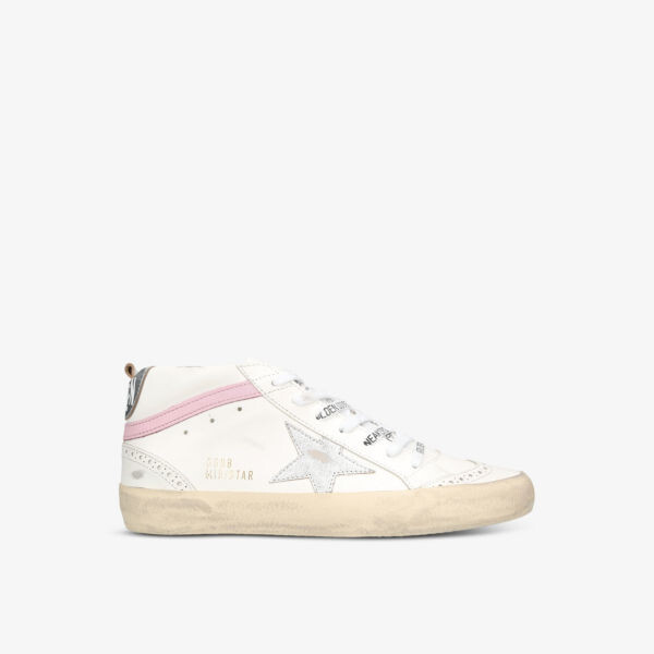 

Кожаные кроссовки средней длины Mid Star 11115 с блестками Golden Goose, белый