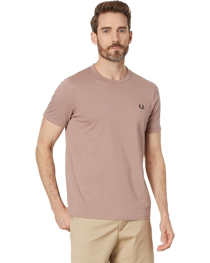 

Футболка Fred Perry Ringer, цвет Dark Pink/Black