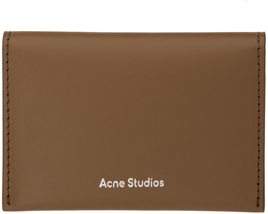 

Коричневый сложенный визитница светло-коричневого цвета Acne Studios