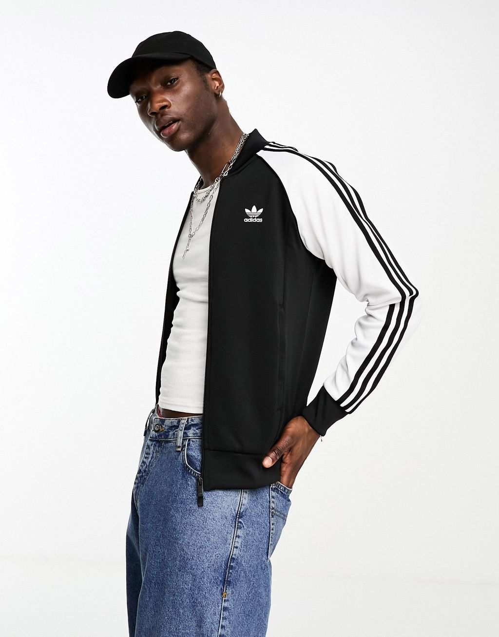 

Черно-белая спортивная куртка adidas Originals Superstar, Черный