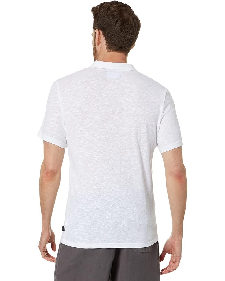 

Поло Lucky Brand Linen Short Sleeve Johnny Collar Polo, ярко-белый