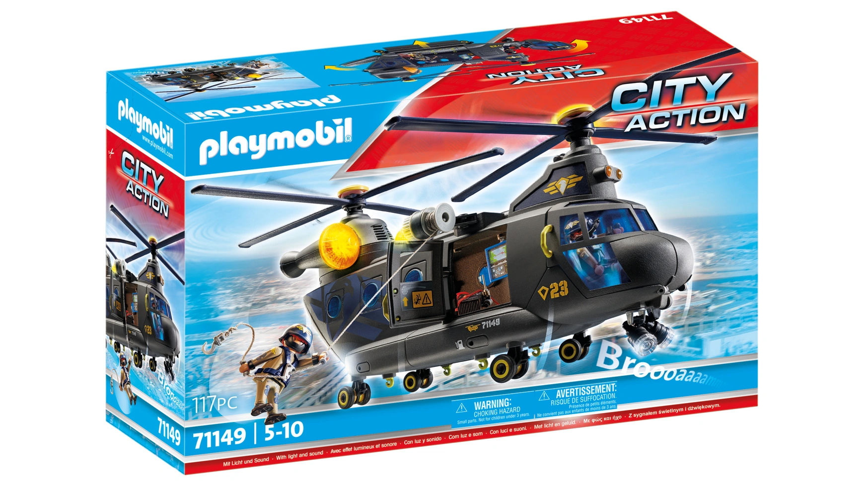City action спасательный самолет спецназа Playmobil игрушка микрофон со звуковым и световым эффектом в коробке