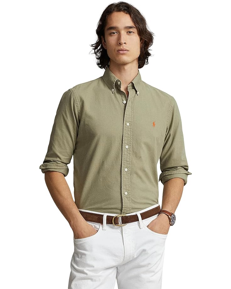 Рубашка Polo Ralph Lauren Classic Fit Long Sleeve Garment Dyed Oxford, цвет Sage Green футболка с принтом boxy crewneck polo ralph lauren цвет sage green