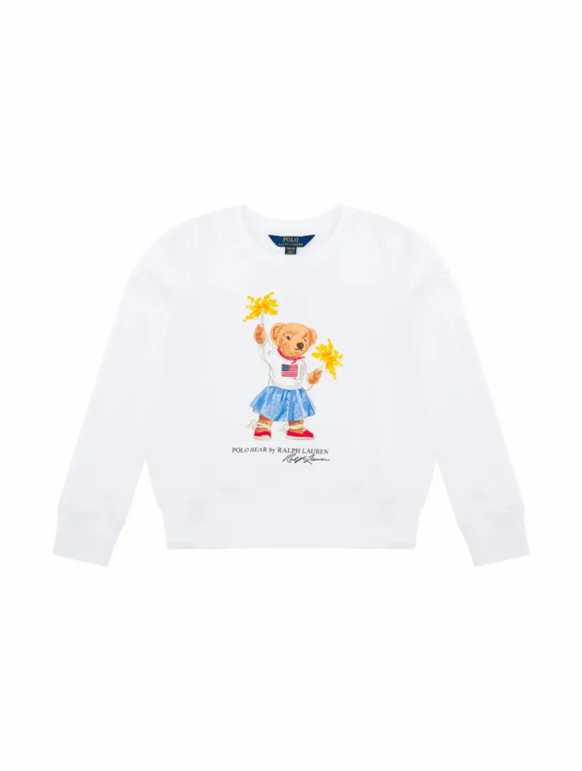 

Хлопковый свитшот Polo Bear Ralph Lauren, белый