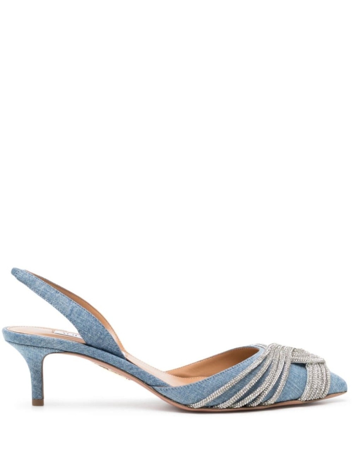 

Aquazzura джинсовые туфли Gatsby Sling 50, синий