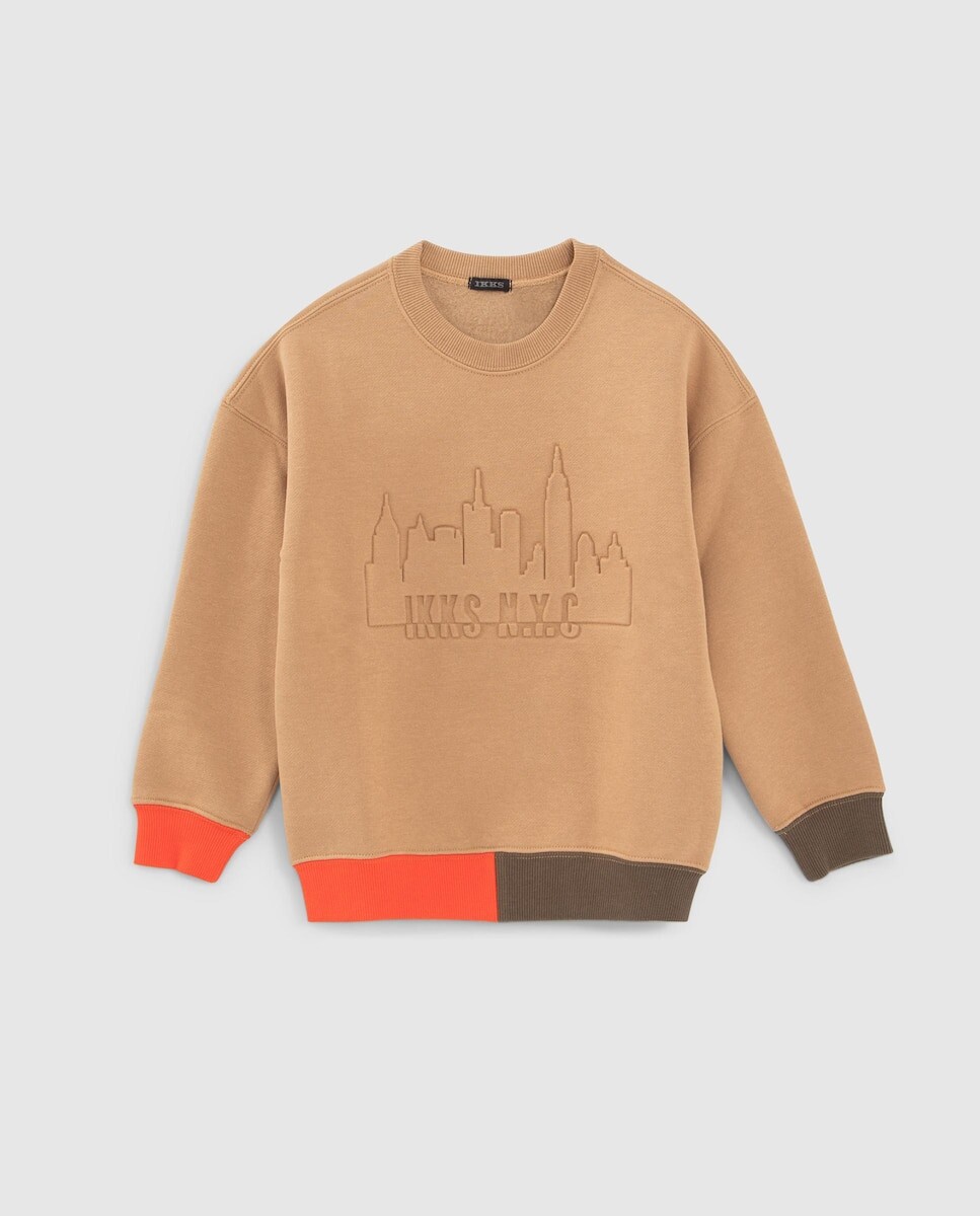 

Толстовка для мальчика Camel с рисунком Нью-Йорка IKKS, коричневый