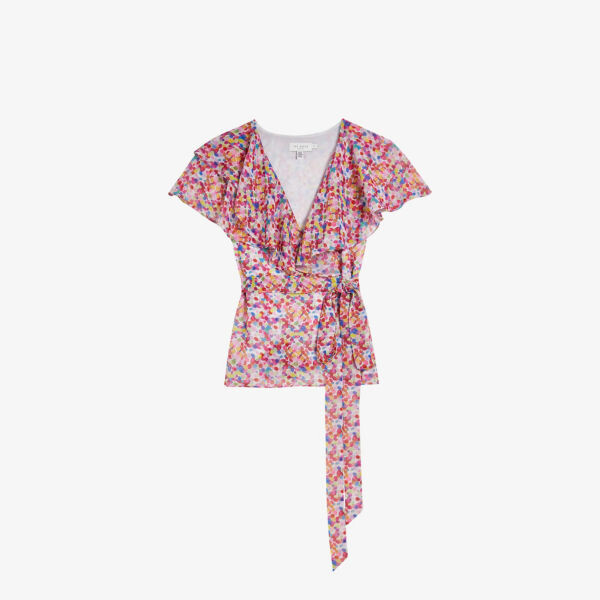 

Тканый топ Brooke с абстрактным принтом Ted Baker, белый