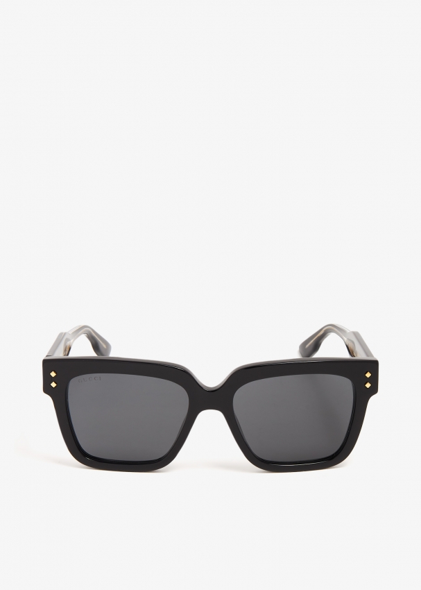 Солнцезащитные очки Gucci Rectangular-Frame, черный солнцезащитные очки zara rectangular белый