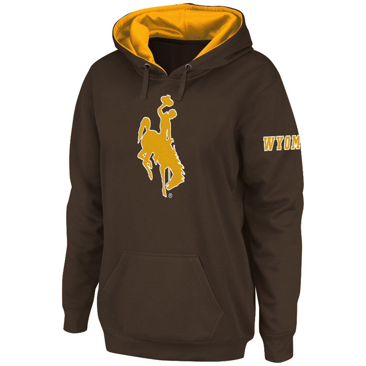 

Женский пуловер с капюшоном Stadium Athletic коричневого цвета Wyoming Cowboys с большим логотипом, Коричневый