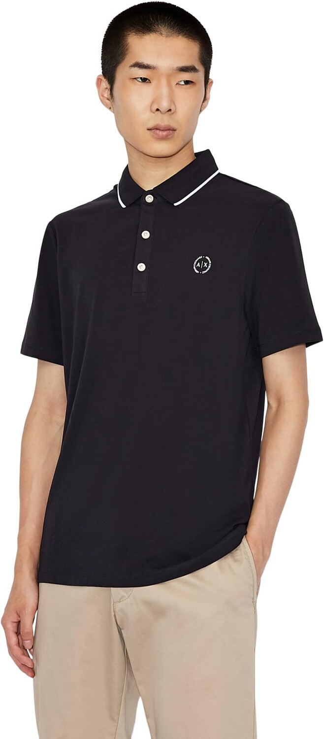 

Рубашка-поло Crest Embroidered Logo Polo Armani Exchange, темно-синий