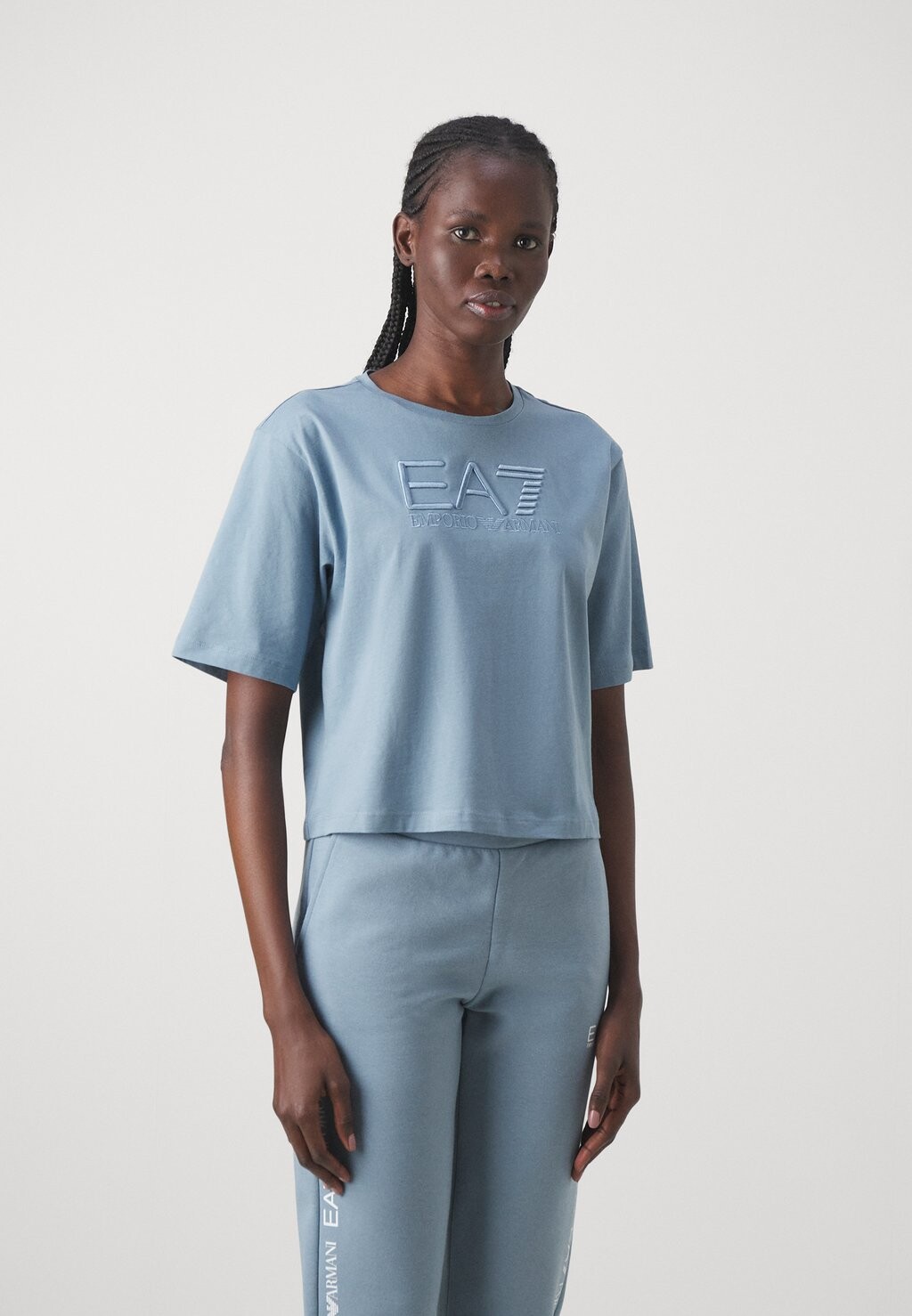 

Футболка с принтом EA7 Emporio Armani, синий