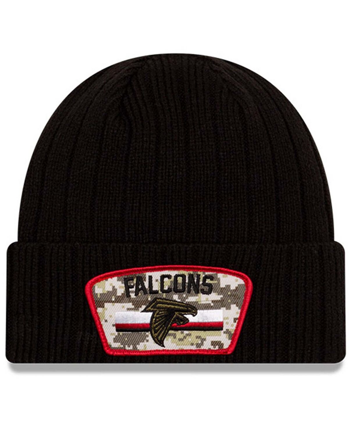 

Мужская черная вязаная шапка с манжетами Atlanta Falcons 2021 Salute To Service New Era
