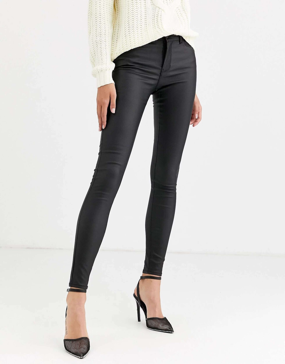 

Черные джинсы скинни с покрытием Vero Moda