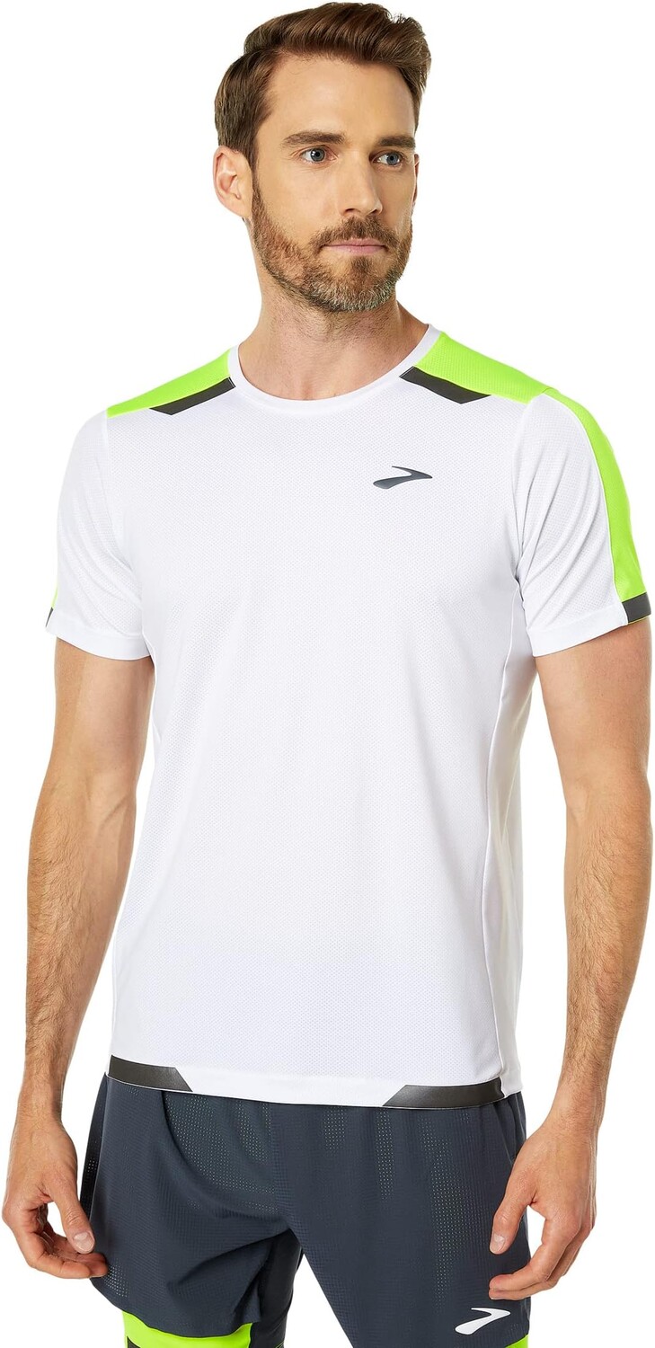 

Видимый бег с коротким рукавом Brooks, цвет White/Asphalt/Nightlife