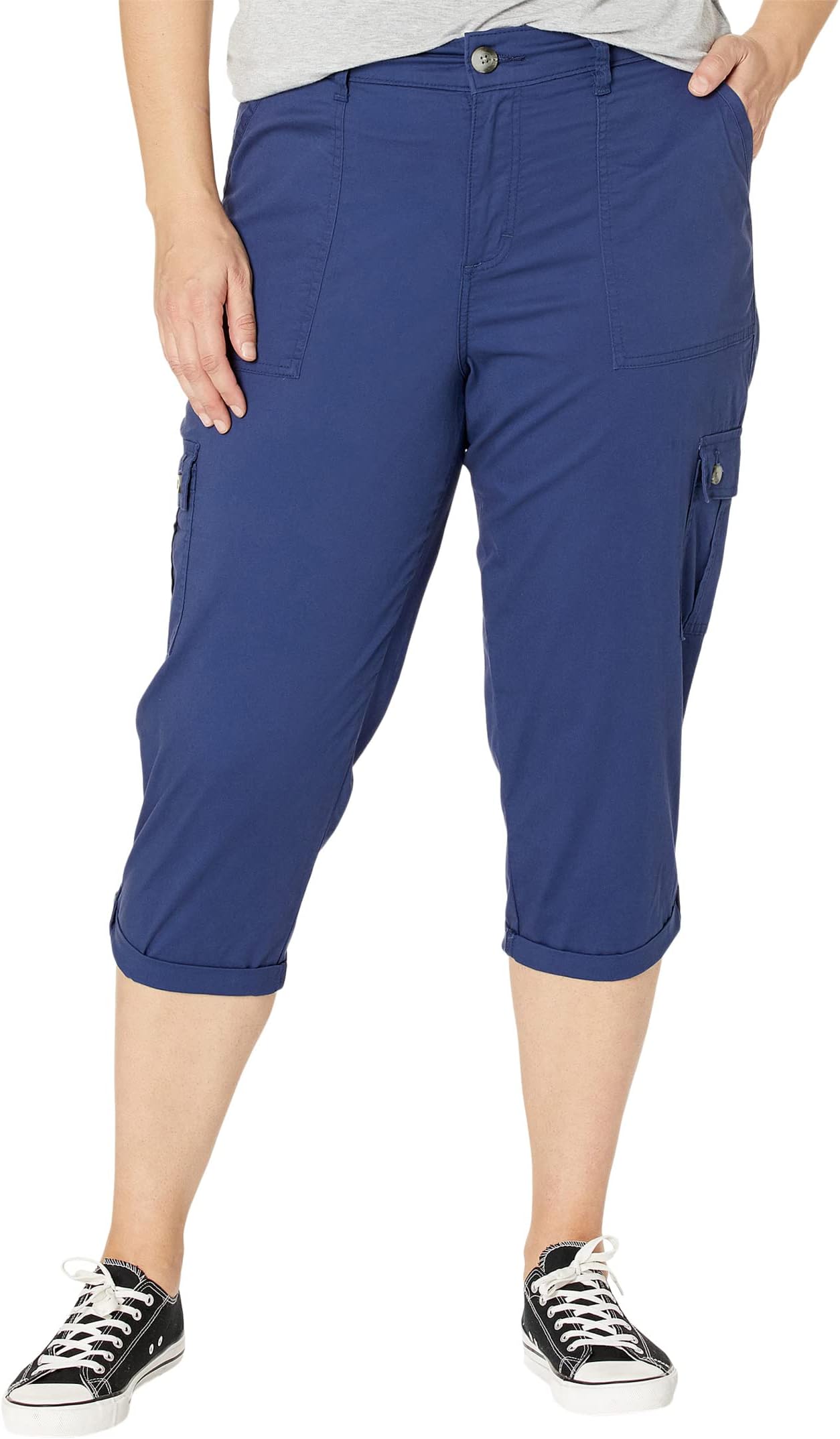 

Брюки Plus Size Flex-To-Go Cargo Capris Lee, цвет Medieval Blue