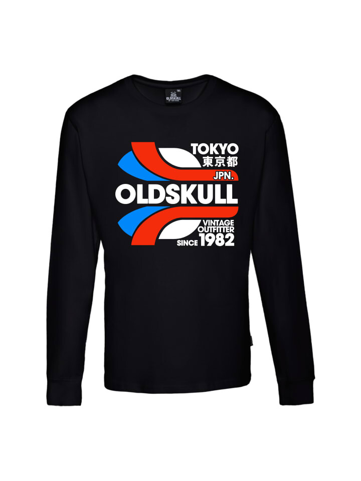 

Рубашка с длинным рукавом OLDSKULL Retro Tokyopolis Vintage Logo Graphic, черный