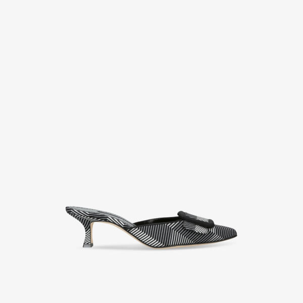 

Мюли maysalebi из грогрена с узором "елочка" Manolo Blahnik, черный