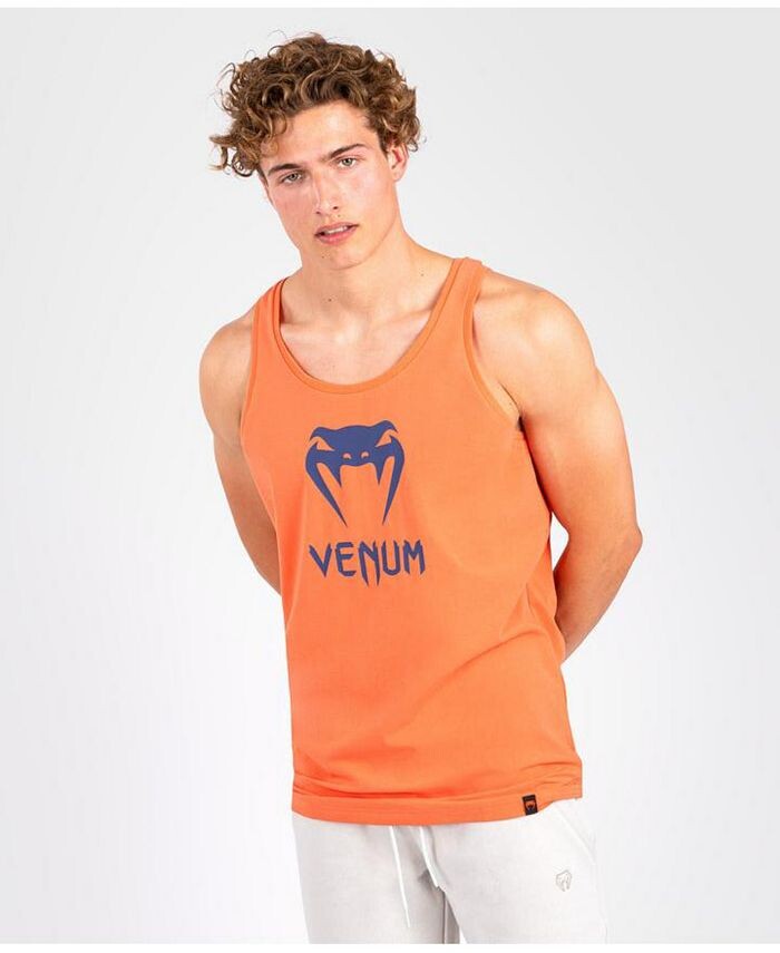 

Мужская классическая майка на бретелях Venum, цвет Orange/navy blue