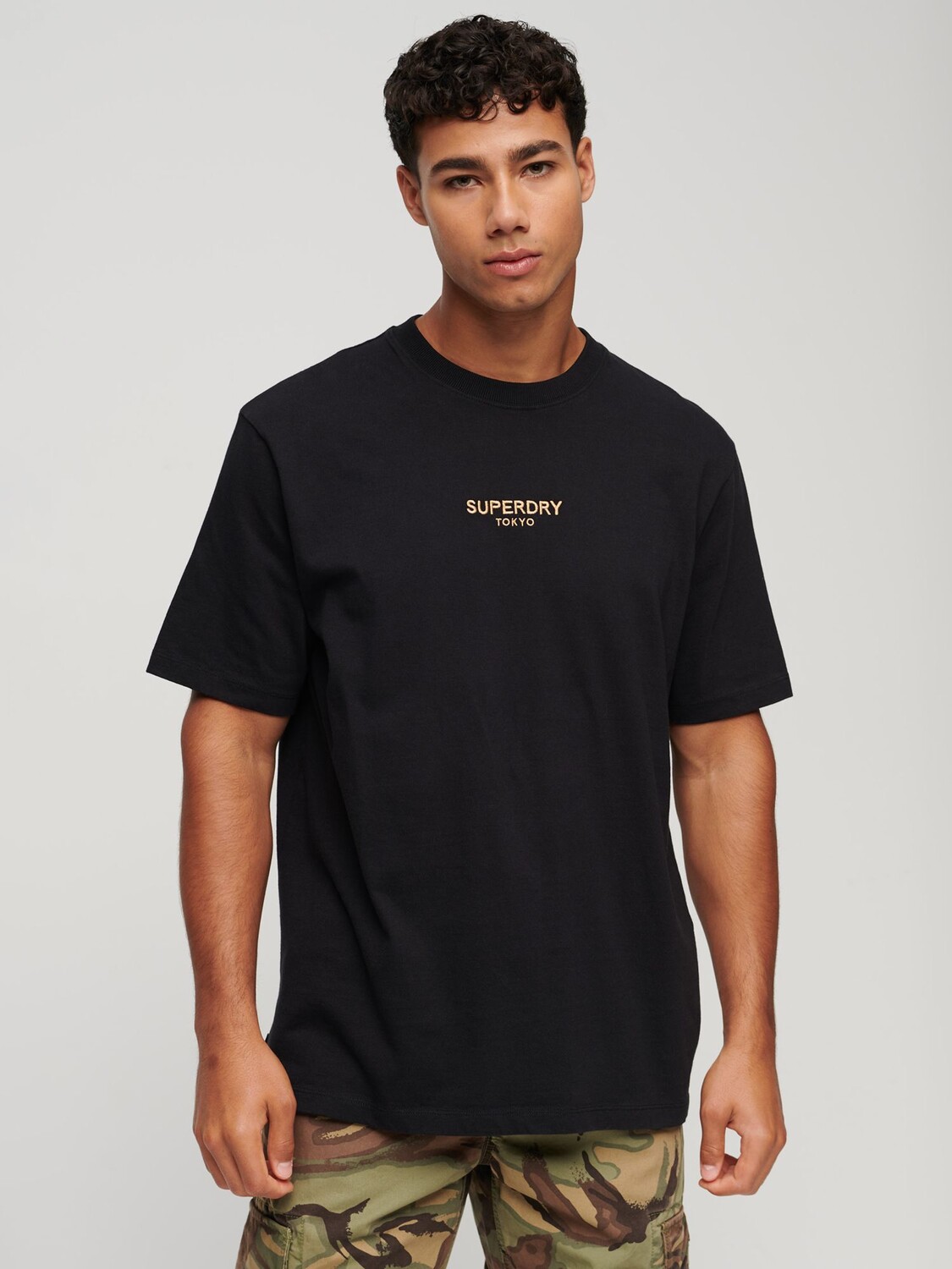 

Свободная футболка Superdry Luxury Sport, черный/золотой