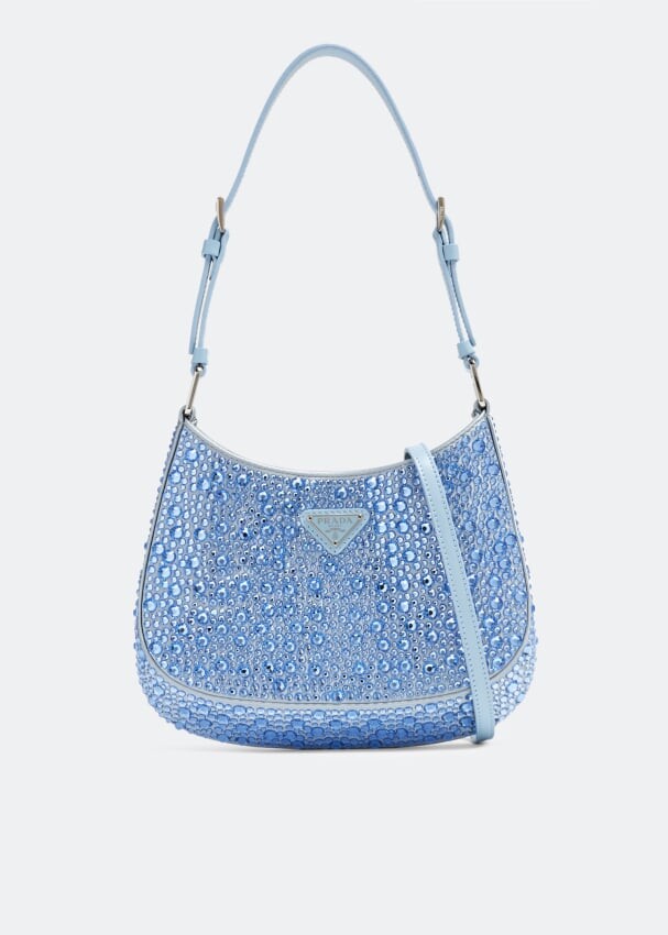 

Сумка через плечо Prada Cleo Satin Crystal, синий