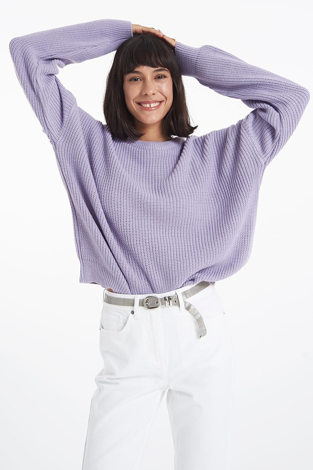 

Свитер Crew Neck Wide Pattern Сиреневого Цвета 73311-047 CROSS JEANS, Фиолетовый