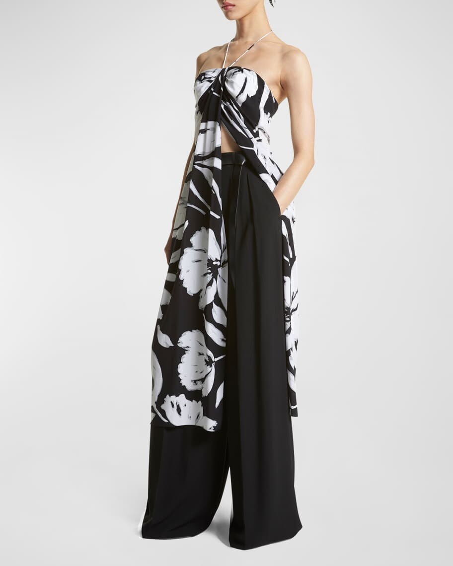 

Блузка-туника с цветочным принтом Brushstroke Michael Kors Collection