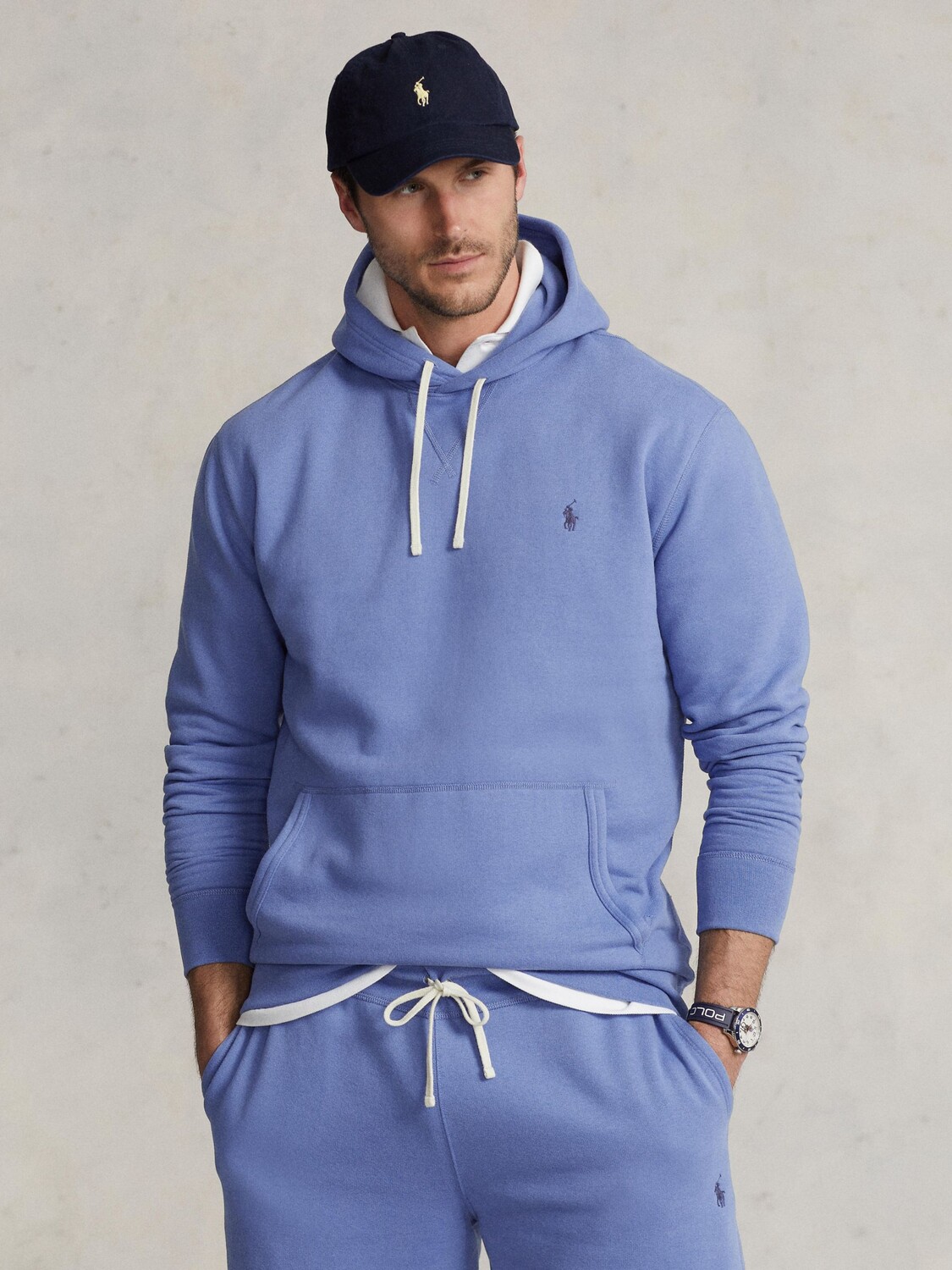 

Толстовка-поло из смесового хлопка Ralph Lauren, синий