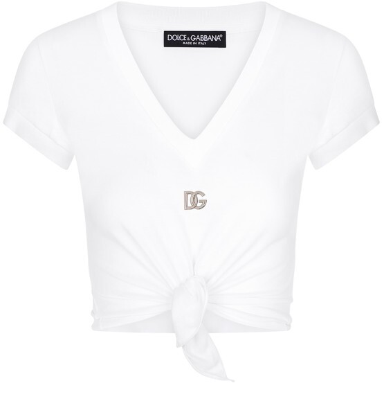 

Футболка из джерси с логотипом DG и узлом Dolce & Gabbana