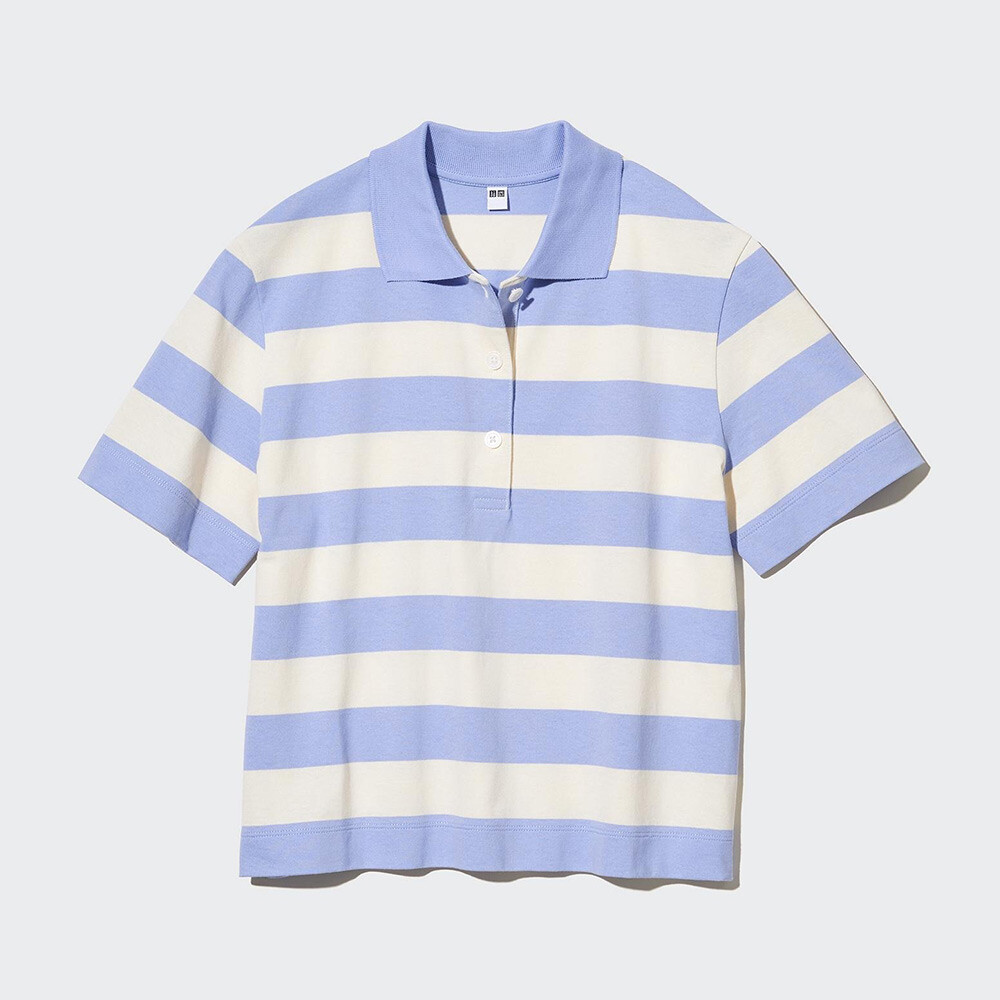 

Женская рубашка-поло Uniqlo Hot Girl Polo в полоску, синий