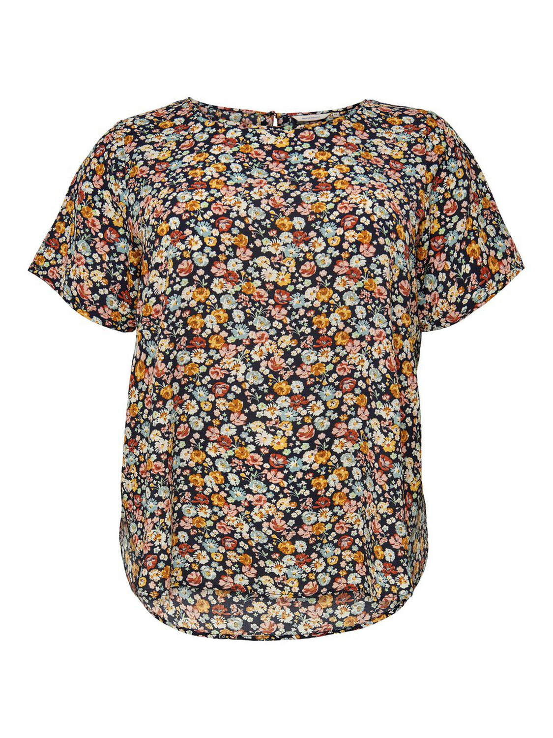

Блуза ONLY Kurzarm Design Plus Size Curvy Shirt CARVICA Übergröße, синий